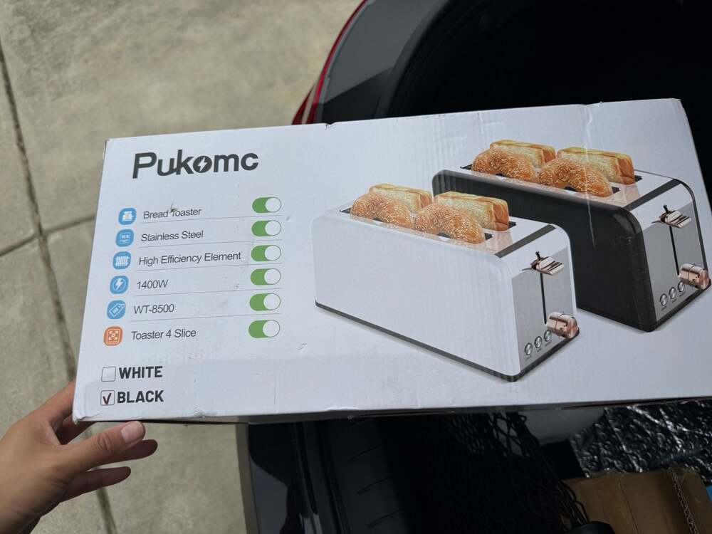 Pukomctoaster 4 Slice With Wide Slots 2 Long Slot Toaster brand new
